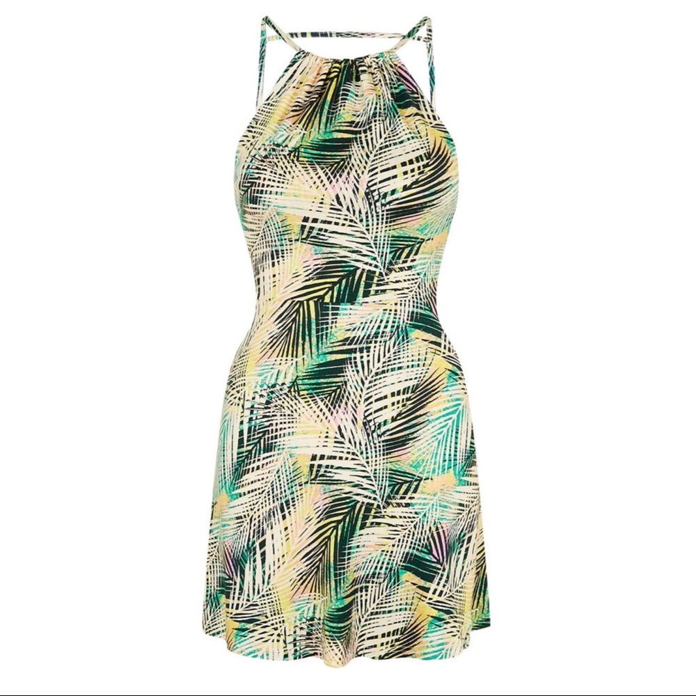 Topshop Tropical Print Flippy Dress
